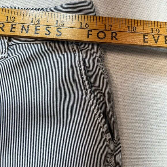 Lands End Womens Fit 2 Casual Y2K Crop Pants Size 10 Navy Striped Straight Leg - Picture 6 of 10